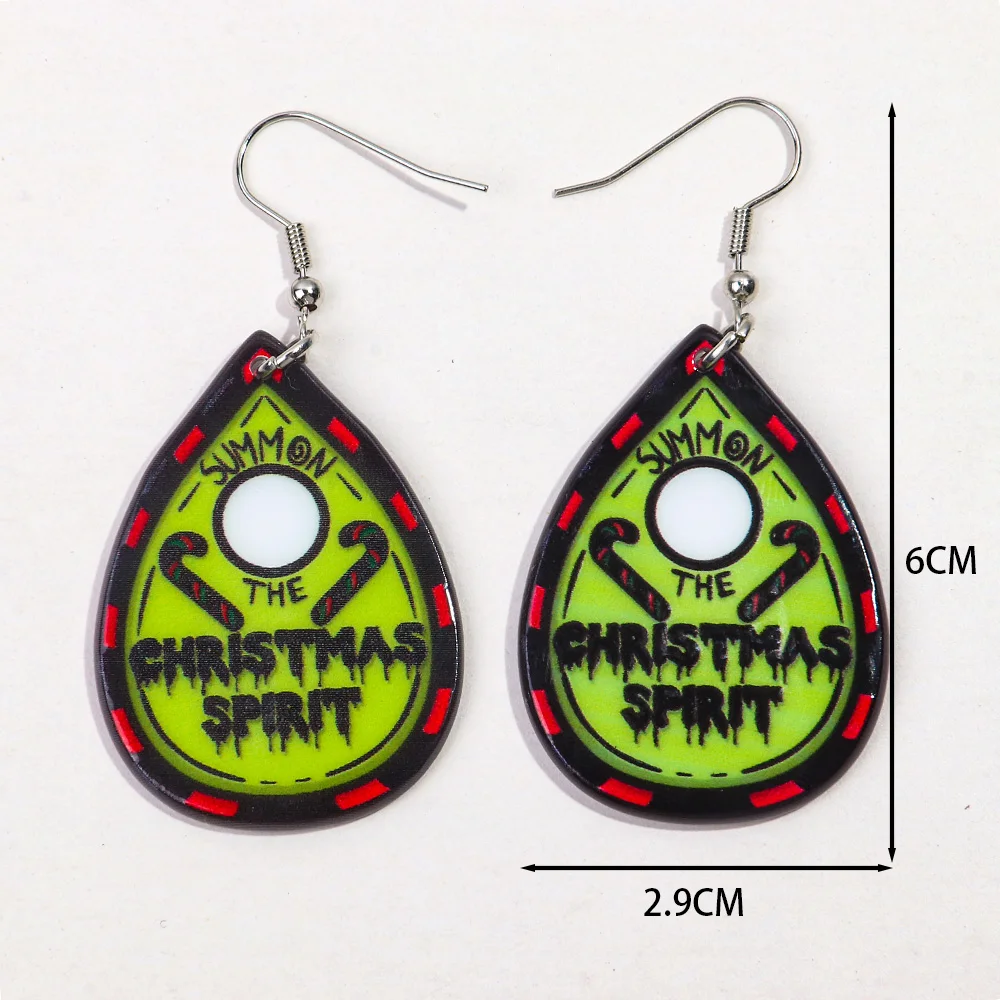 New Skull Christmas Tree Acrylic Women's Halloween Earrings Creepy Spooky Bow Snowball Bells Teardrop Earring Festival Jewelry