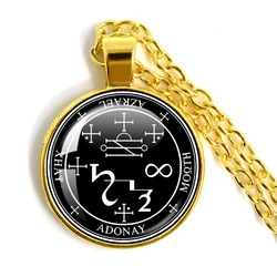Seven Archangels For Men Women Amulet Necklace Archangel Michael Protection Pendant Gabriel Uriel Cabochon Glass Necklace