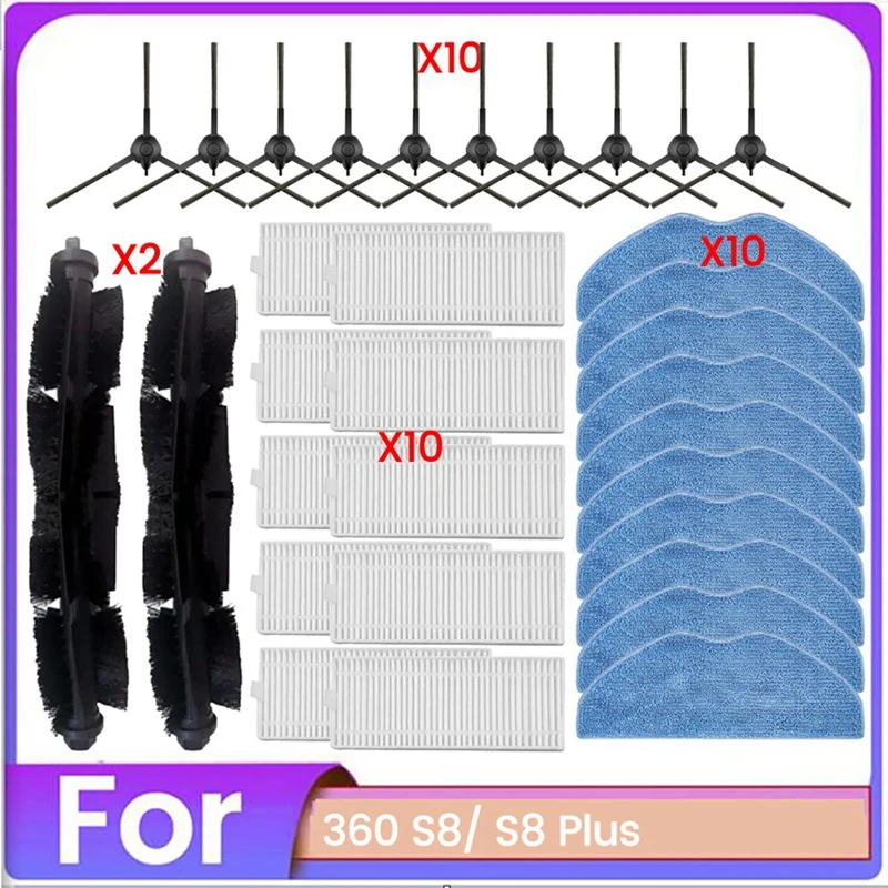 32PCS Brush Filter And Mop Cloth Set For 360 S8 S8plus-ABSW