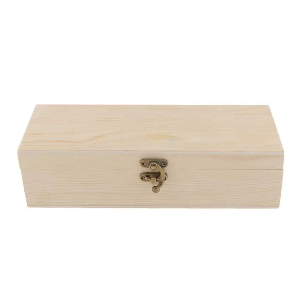 Plain Wooden Jewelry Box Tea Box Case Storage Box Holder with Slots