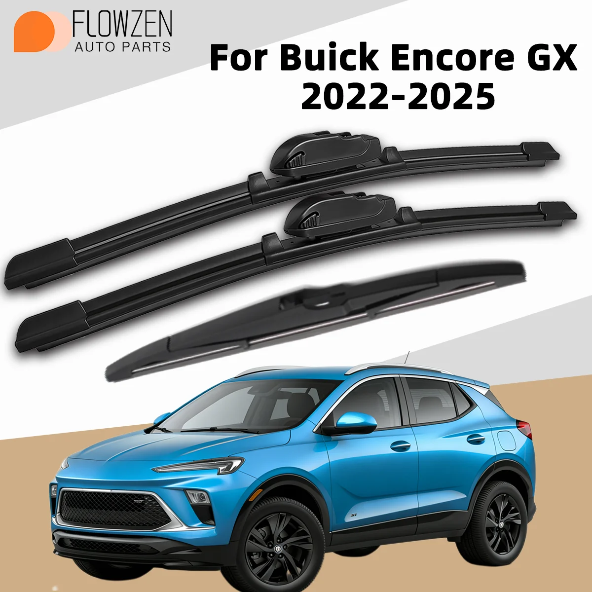 

FLOWZEN 1/3PCS Rear Wiper And Front Windshield Wiper Kit For Buick Encore GX 2022-2025 Wiper Kit Car Accessories