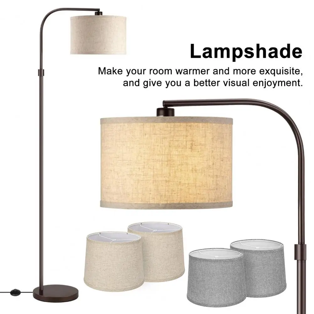 

2Pcs Fabric Lamp Soft Light Lampshade Set of 2 Fabric Lamp Shades with Metal Frame Universal Light Cover Replacement Parts