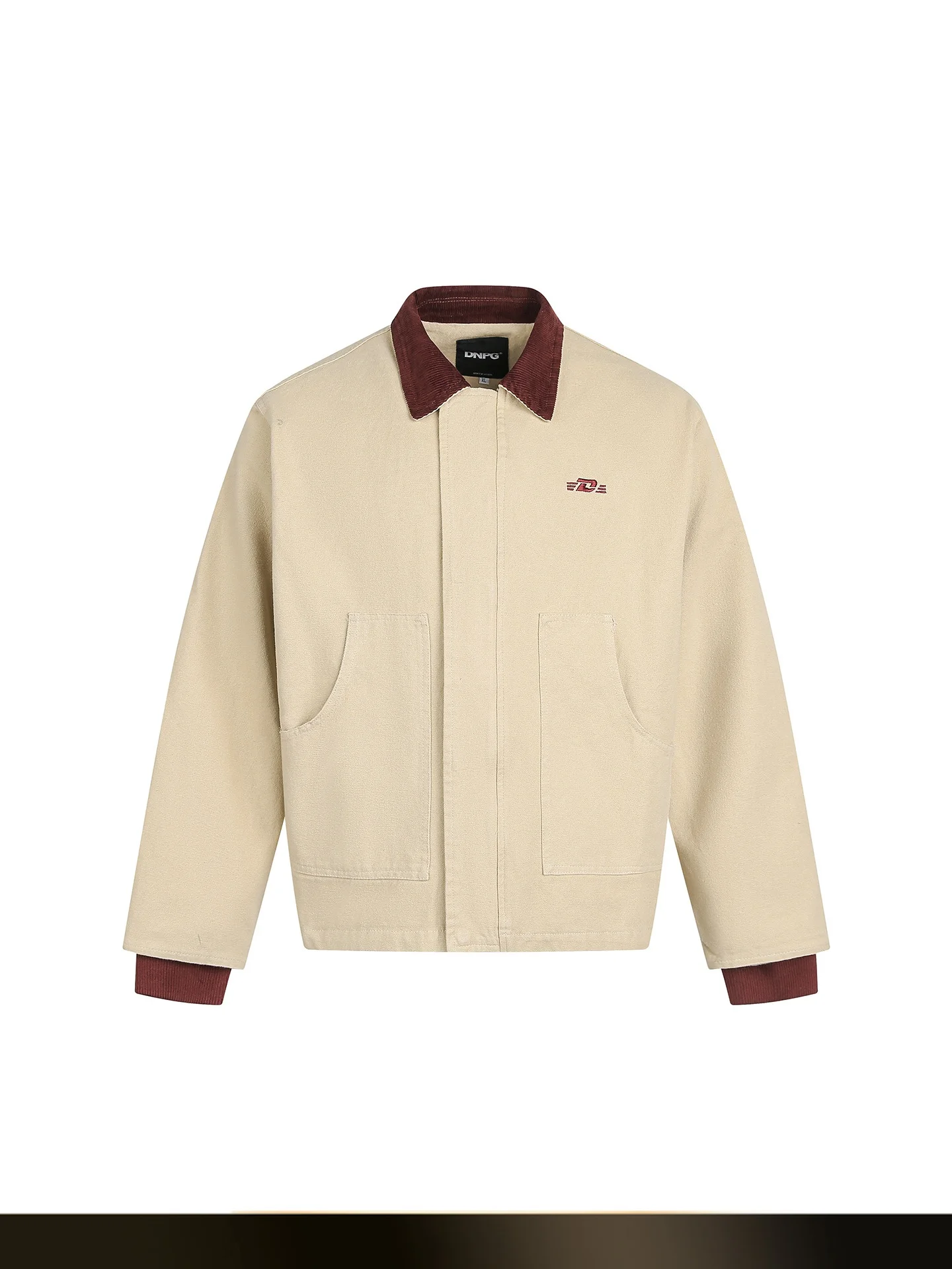 

American Retro Detroit Contrast Color Collar Workwear Jaet Loose ort Sle Barn Wind Autumn New Arrival Men's Cotton Jaet