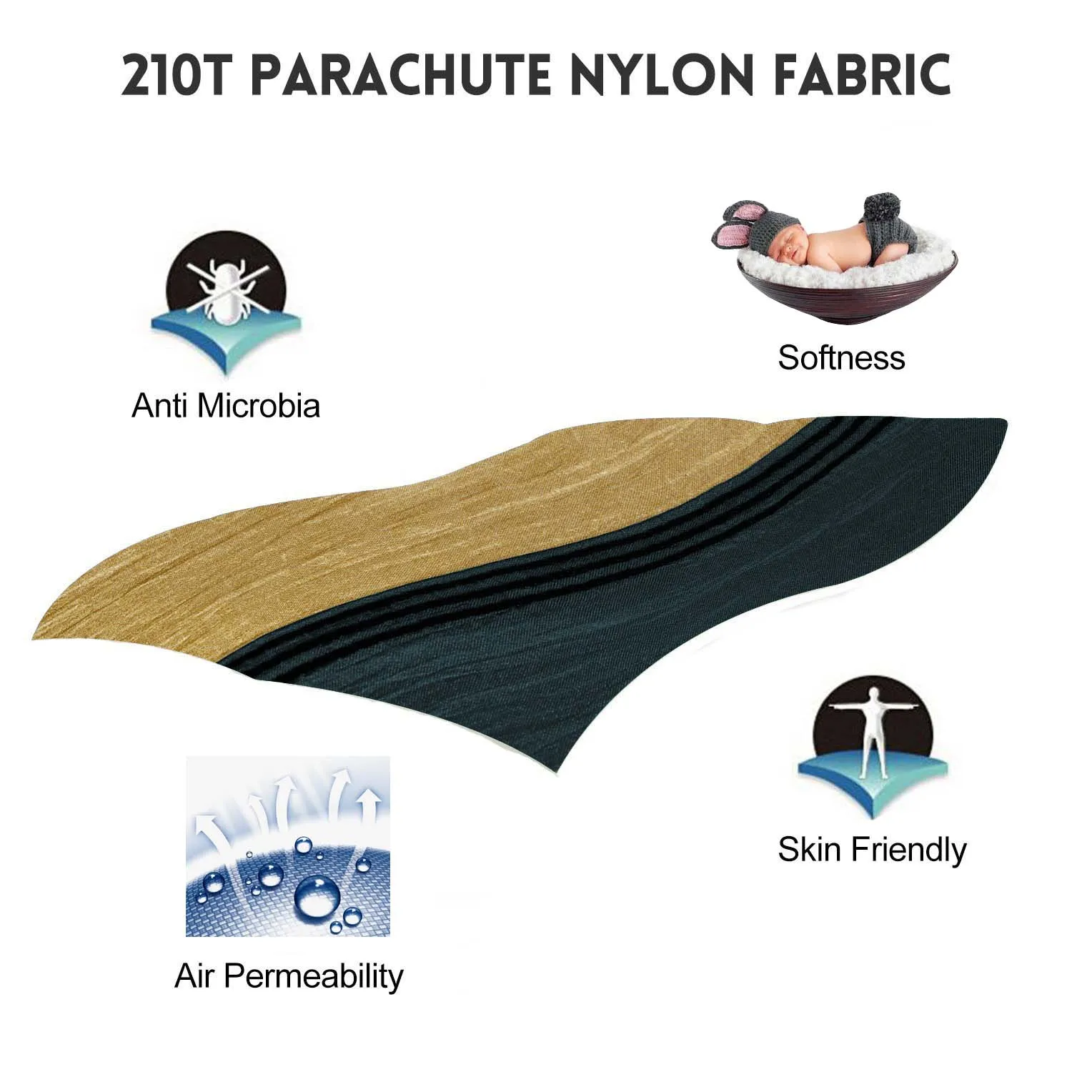 Hamac Parachute en Nylon, couleur unie, mobilier d'extérieur Portable pour Camping survie jardin loisirs voyage