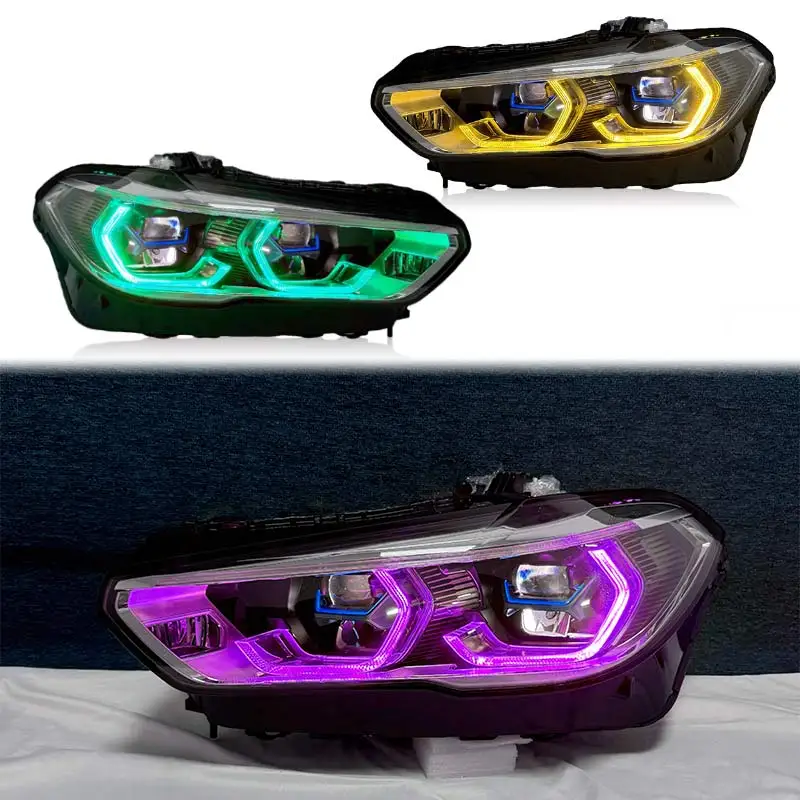 For BMW X5 X6 G05 G06 LED Headlights Projector Lens Laser signal Headlights RGB Daytime Running Lights Car Accessories