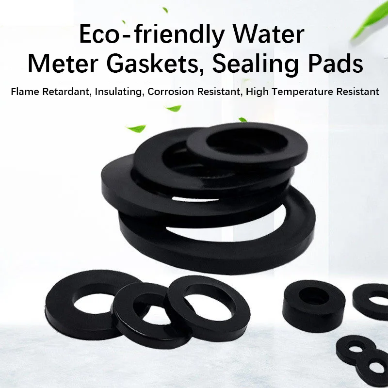 100pcs Eco-Friendly Rubber Gaskets Water Pipe O-Ring Seals Heat Resistant Flat Washers Insulating Shock Absorbing Sealing Pads