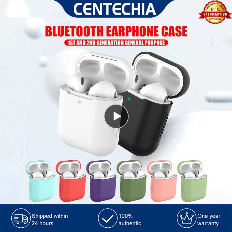 Custodie in Silicone per Airpods 1 2 custodia protettiva morbida per auricolari custodia per cuffie Bluetooth senza fili per Apple AirPods