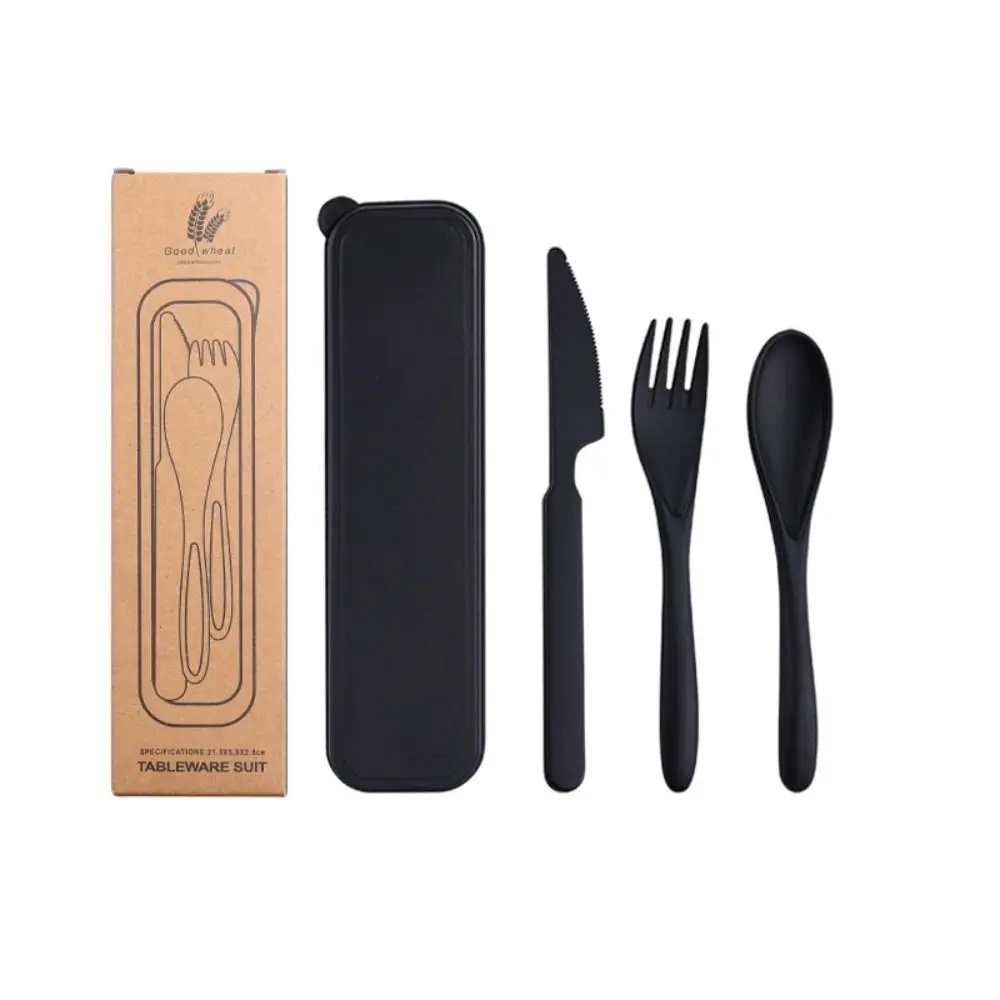 

Camping Equipment Reusable Camping Utensil Set With Case Ultralight Travel Utensils 3 In 1 Cutlery Camping Spoon Fork Daily Use