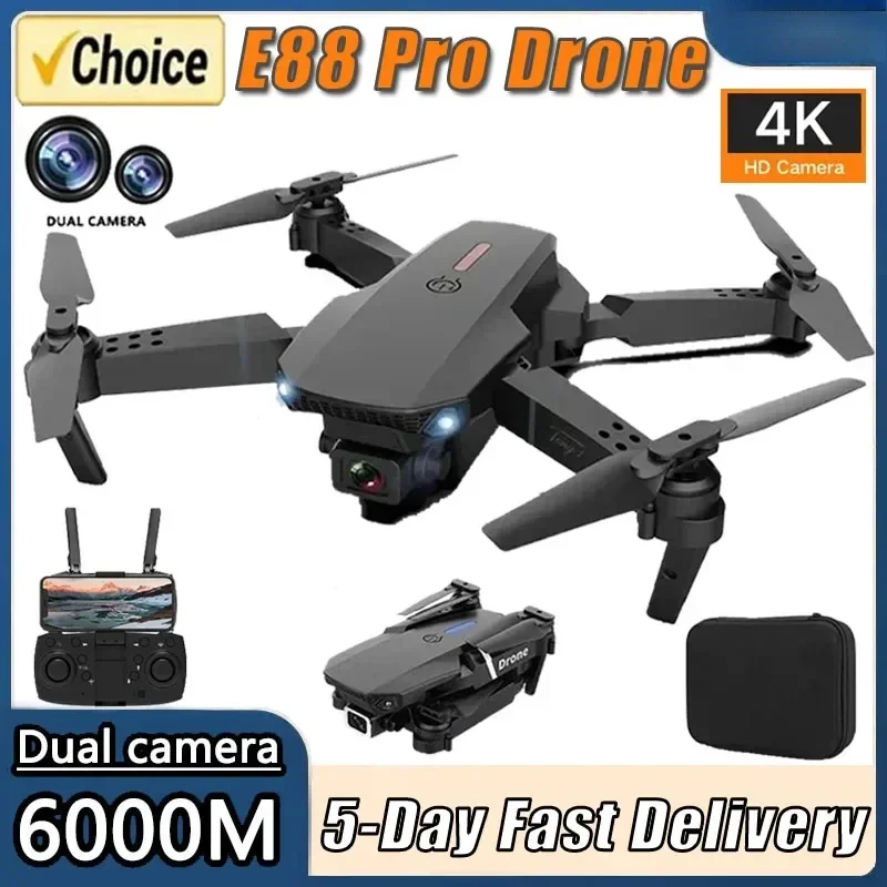 2024 E88Pro 4K RC Drone With 1080P Wide Angle HD Camera Foldable Helicopter WIFI FPV Height Hold Professional Gift Toy