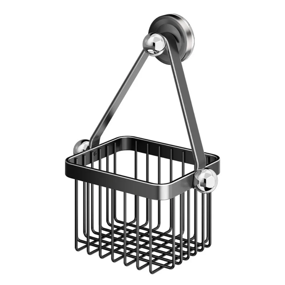 

Carbon Steel Hanging Kitchen Baskets Multifunctional Large Capacity Wall Mounted Storage Baskets Grid Design
