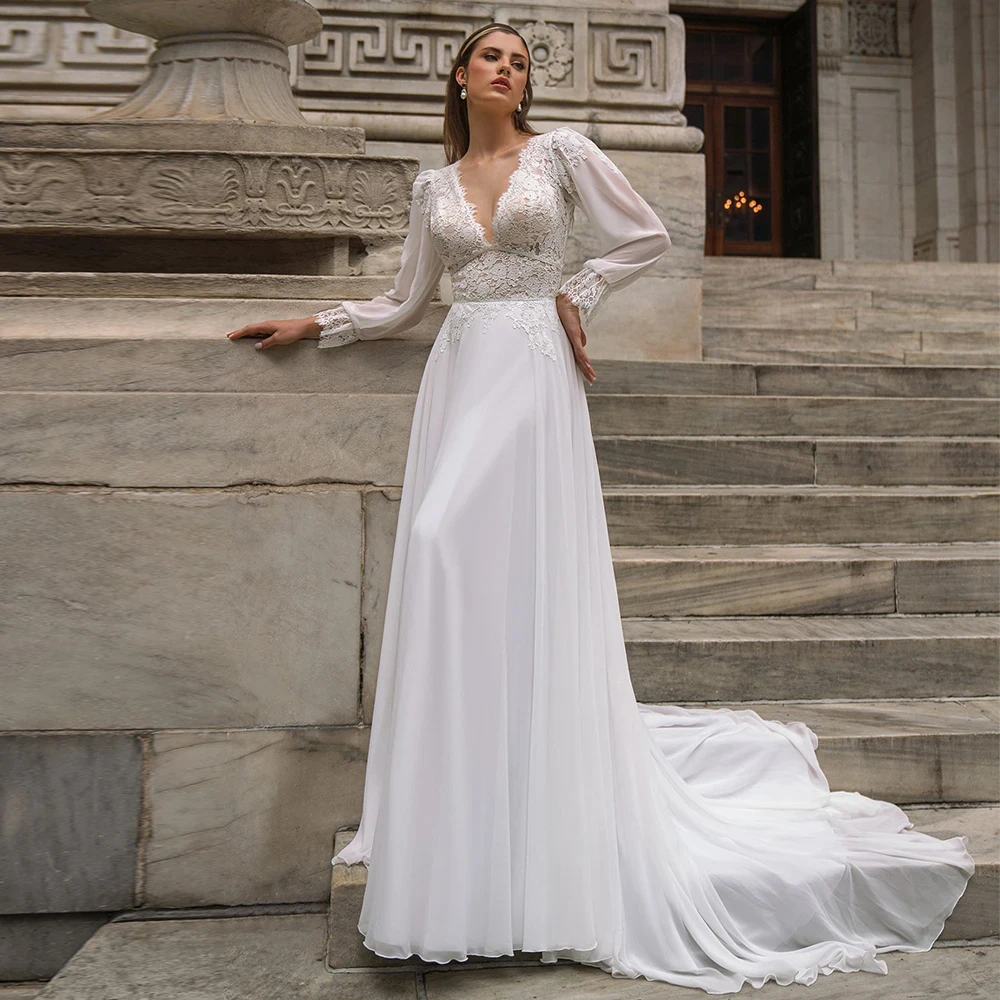 Luxury Mermaid Wedding Dresses for Ladies Elegant Strapless Bridal Gowns with Lace Exquisite Full Sleeve Vestidos De Novia New