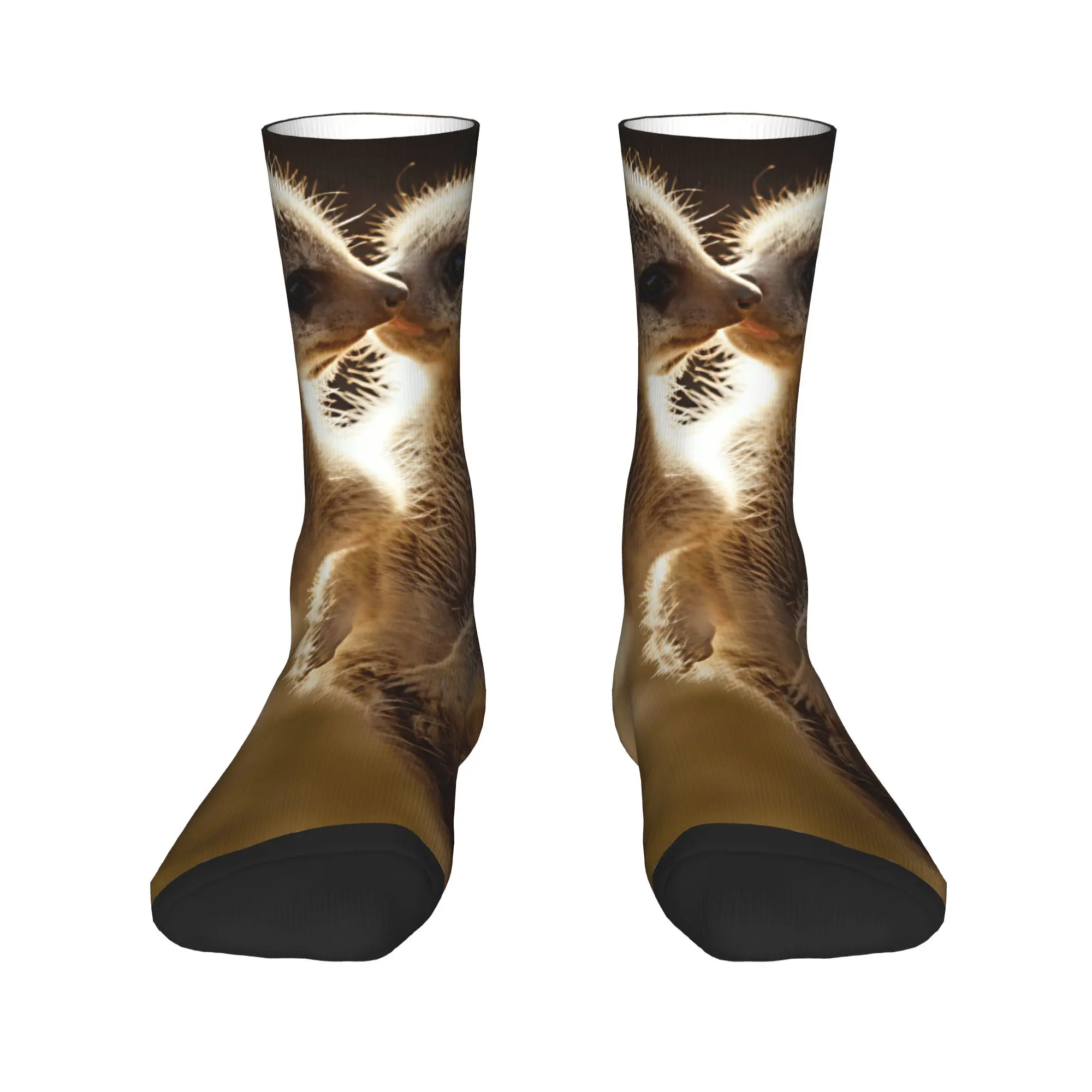 Two Baby Meerkats Nuzzling Each Other Stockings Women Men Socks Quality Funny Socks Winter Skateboard Non-Slip Design Socks Gift