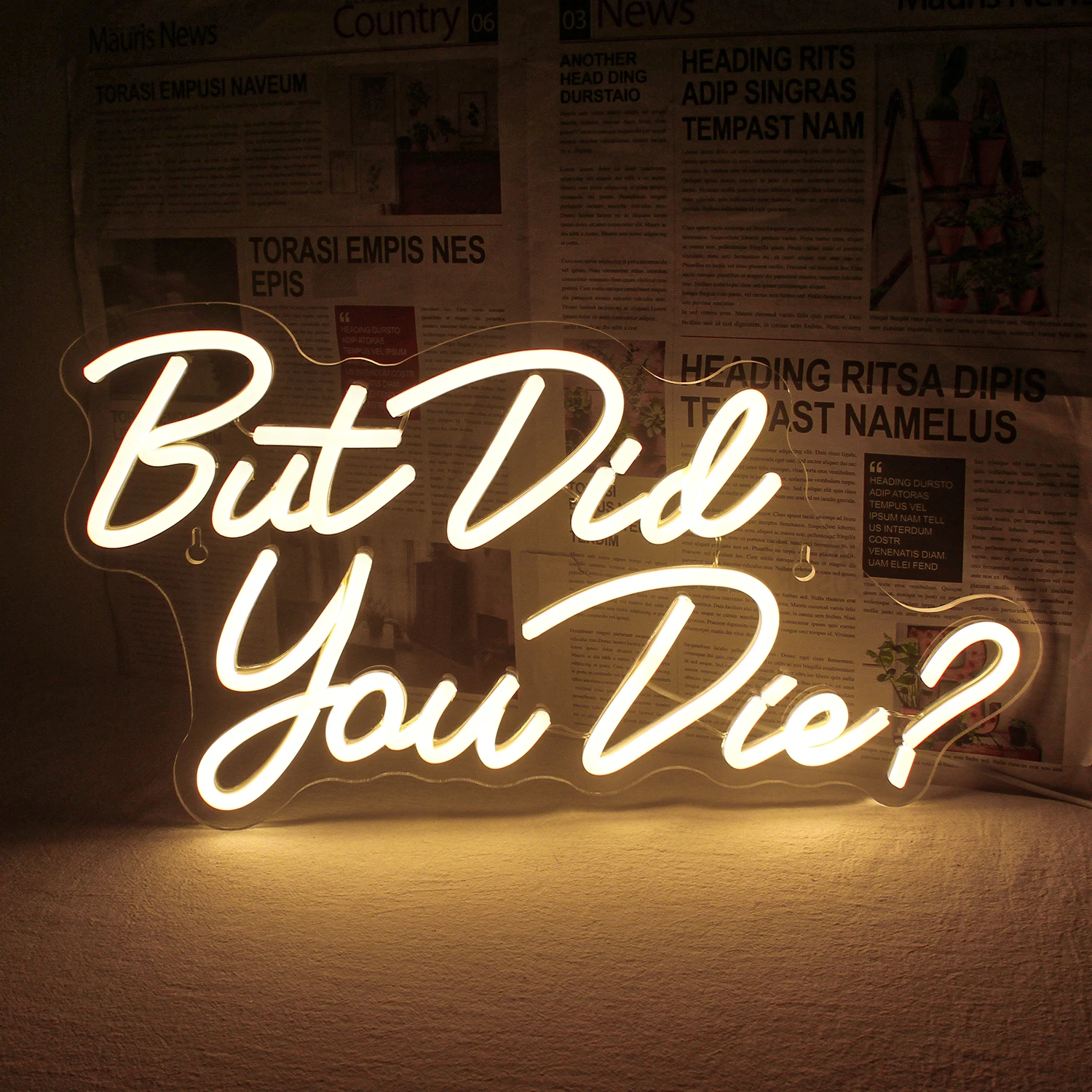 But Did You Die Neon Signs Red White Pink LED Night Light Hanging Personality Home Room Decor Nice Atmosphere Decorative Lamps