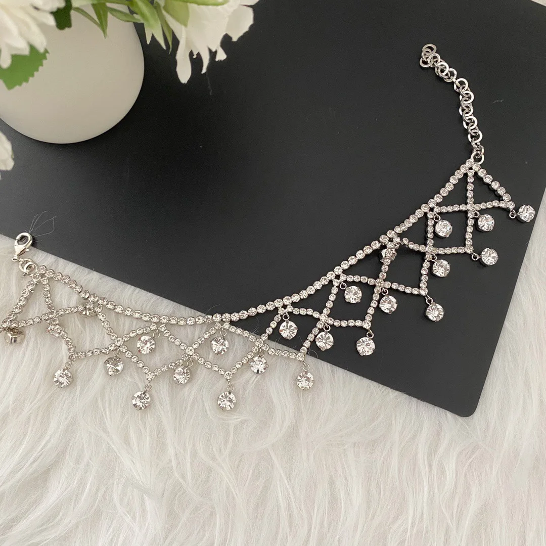 Necklace Temperament Light Luxury Lap Chain Mesh Tassel For Women Luxury Collares Para Mujer Jewelry Collier Femme Pendant