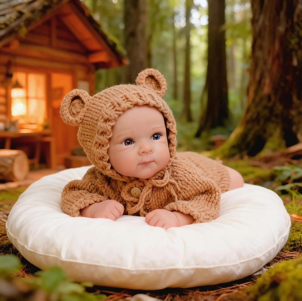 18-Zoll-Reborn-Babypuppe im exquisiten gestrickten Strampler, realistische Vinylpuppe mit weichem Körper, lebensechtes und kuscheliges Geschenk für Weihnachten