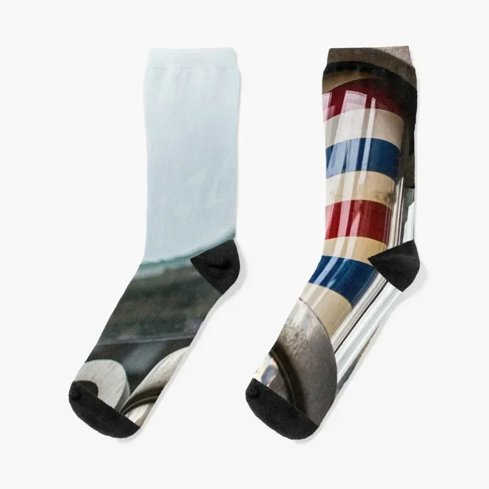 

Vintage Barber Pole Socks football hiphop sheer compression Man Socks Women's
