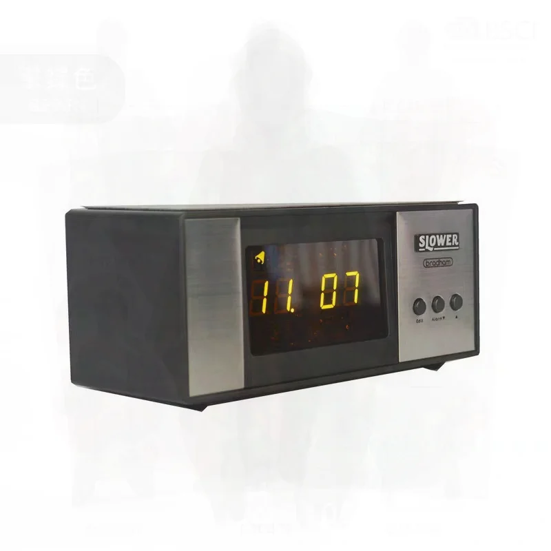 Retro Japanese Style LED Pendulum Clock Minimalist Page Flip Design with Light Small Desktop Mechanical Box Clock 24-Hour