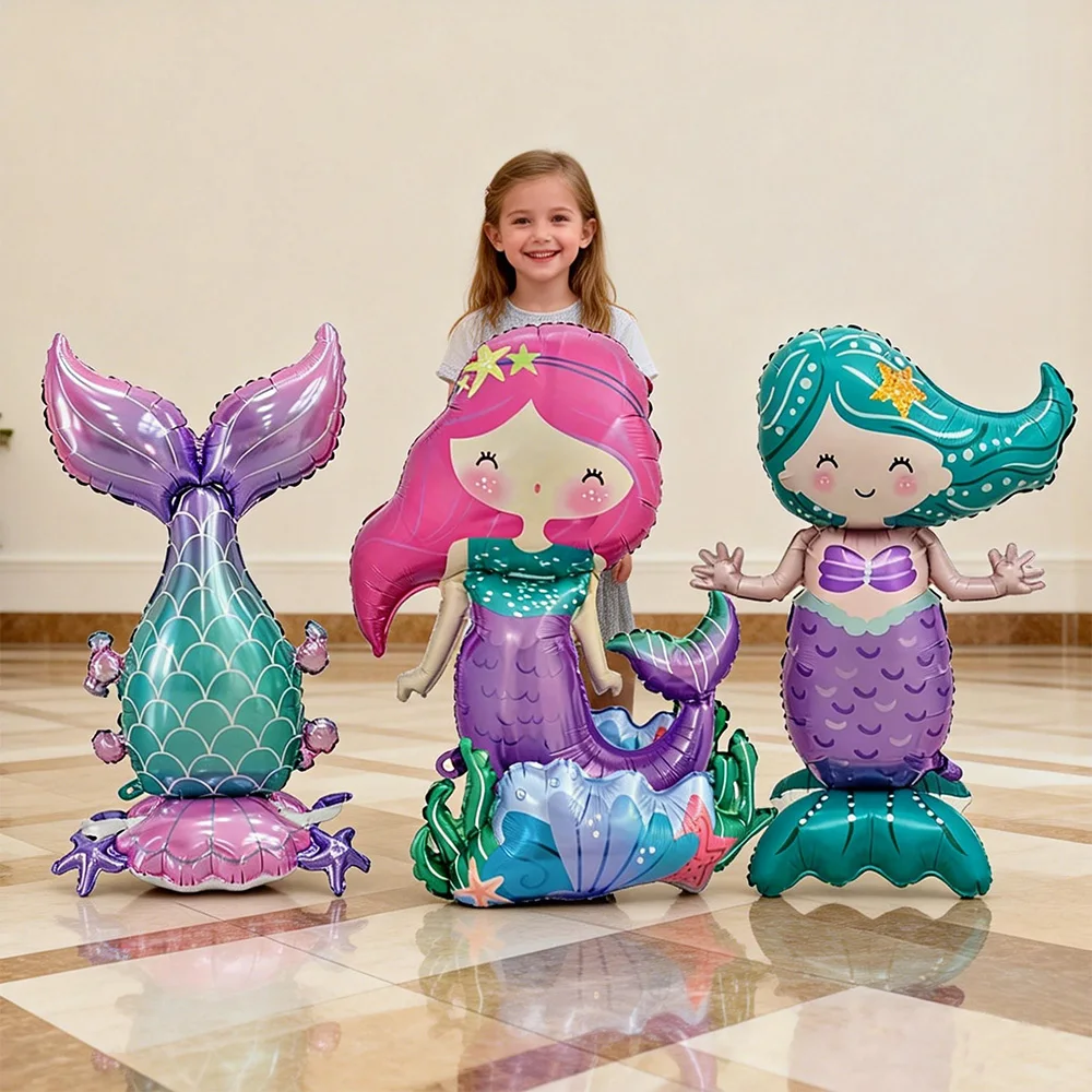 Globo gigante con forma de cola de sirena, globo de sirena para boda, baby shower, decoración de cumpleaños para niñas, decoración para fiesta de cumpleaños de sirena