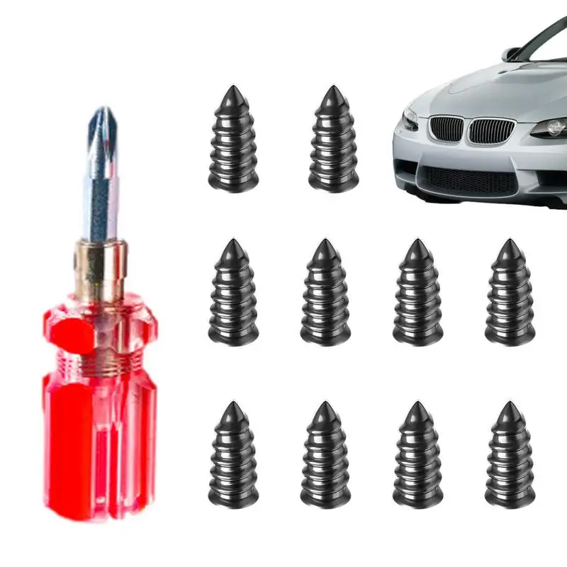 

Tire Repair Screw 10 PCS Tire Repair Nails Wide Applicability Rubber And Iron Tire Repair Nails For Biking And Traveling