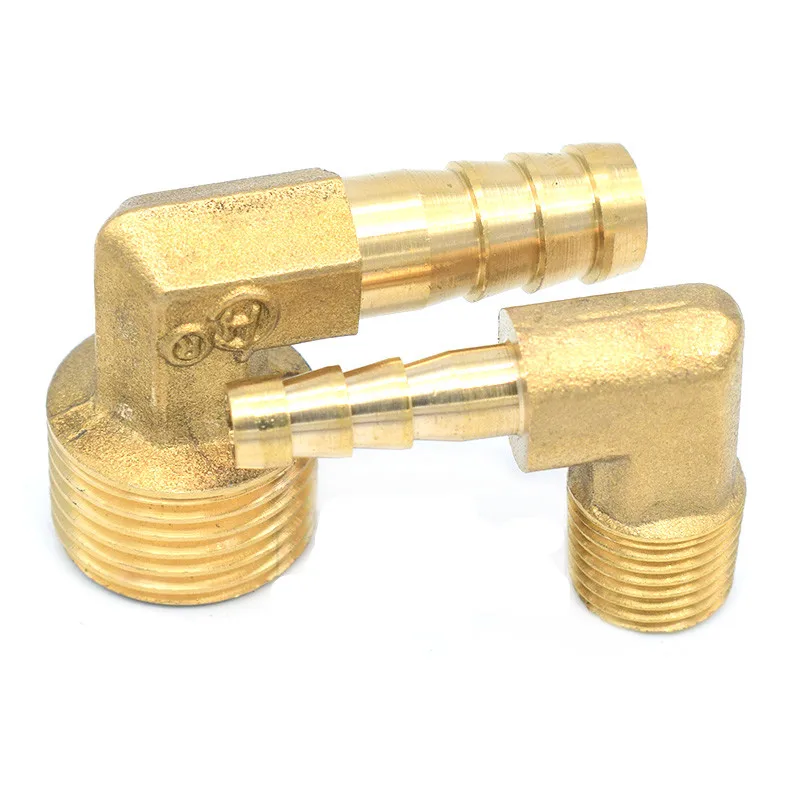 Brass Hose Barb Fitting Elbow 6mm 8mm 10mm 12mm 16mm To 1/4 1/8 1/2 3/8; BSP Male Thread Barbed Coupling Connector Joint Adapter