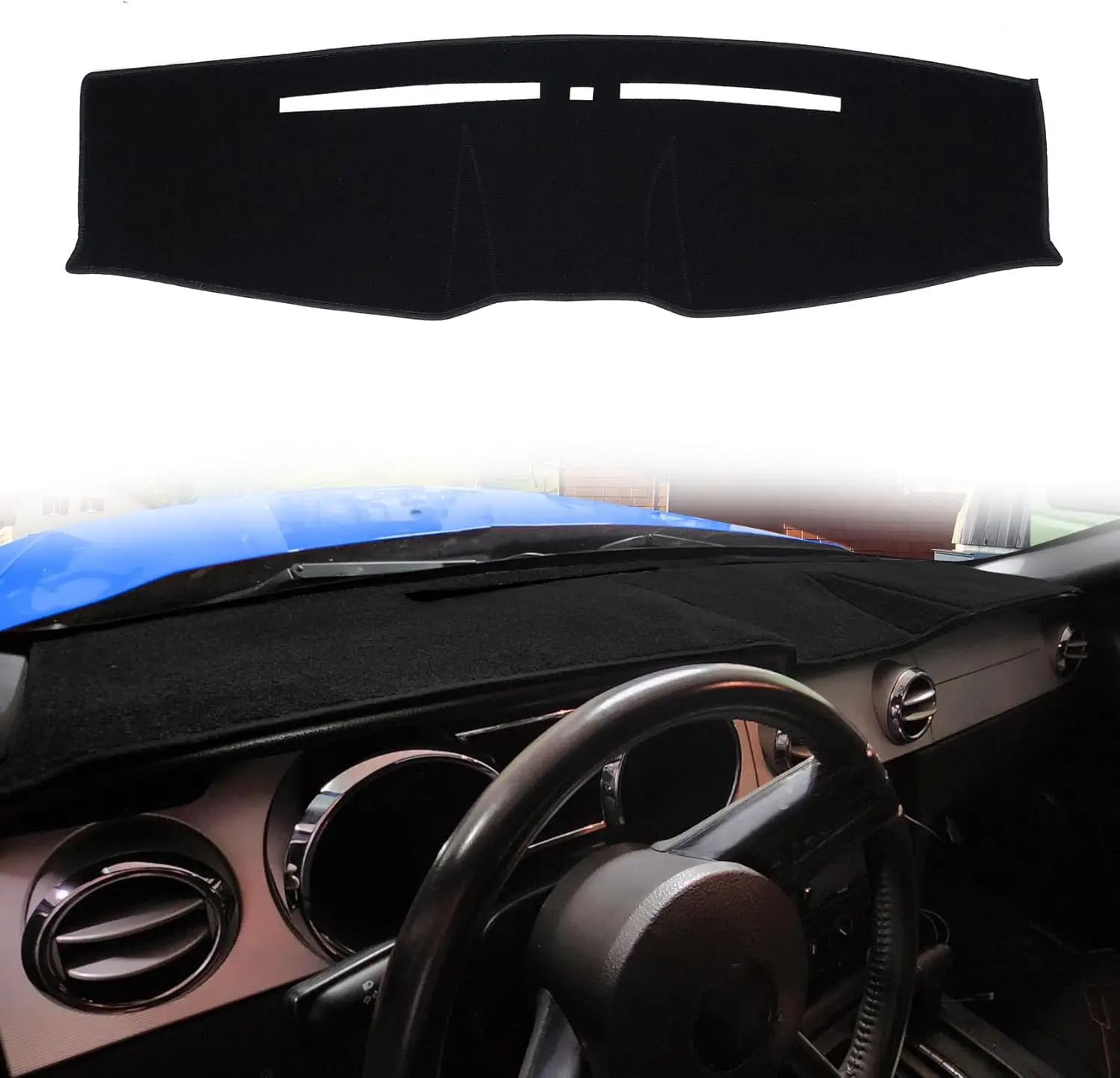 

Dashboard Cover Dash Cover Mat Pad Carpet Custom Fit for Ford Mustang 2005 2006 2007 2008 2009 (Black)