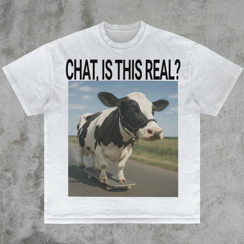 ¿Estás de verdad? Camiseta Ai Cow, Humor Inapropiado de la Generación Z, Eslogan Icónico, Memes Dank de Brain Rot