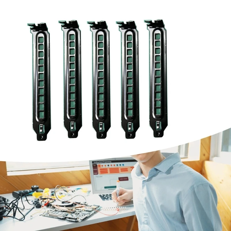 5pcs PC Case Blankingplatte für MATX Computer Chassis zurück PCI -Schlitzabdeckung Wärme Dissipation Lüftung Lagerung 601d