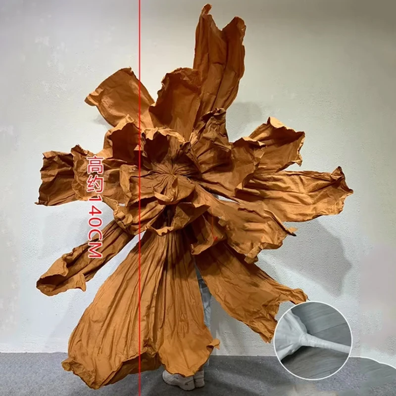 Handmade Wrinkled Paper Flower Iris Artificial Marriage Decor Big Flower Event Wedding Party Backdrop Decor Stage Window Layout