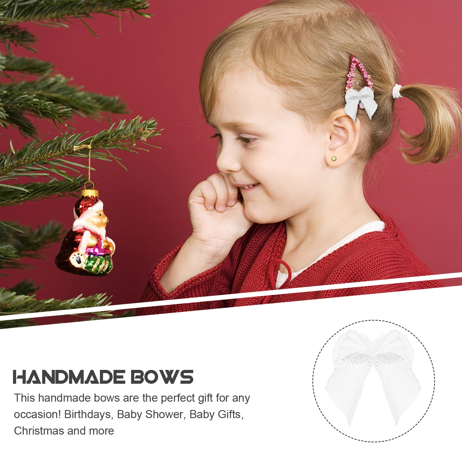 

100pcs Butterfly Bows Flowers Handmade Ribbon Ornaments Hair Accessories Crafts Wedding Baby Shower Gift Supplies