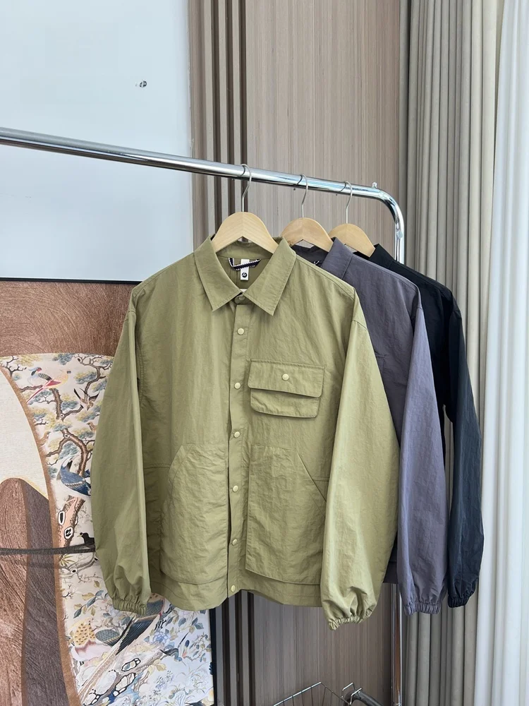 Outdoor Casual Loose Fit Men's Shirt Breathable Fashion Urban Style Polyester Fiber Long Sleeve Vintage Collar Open Cardigan