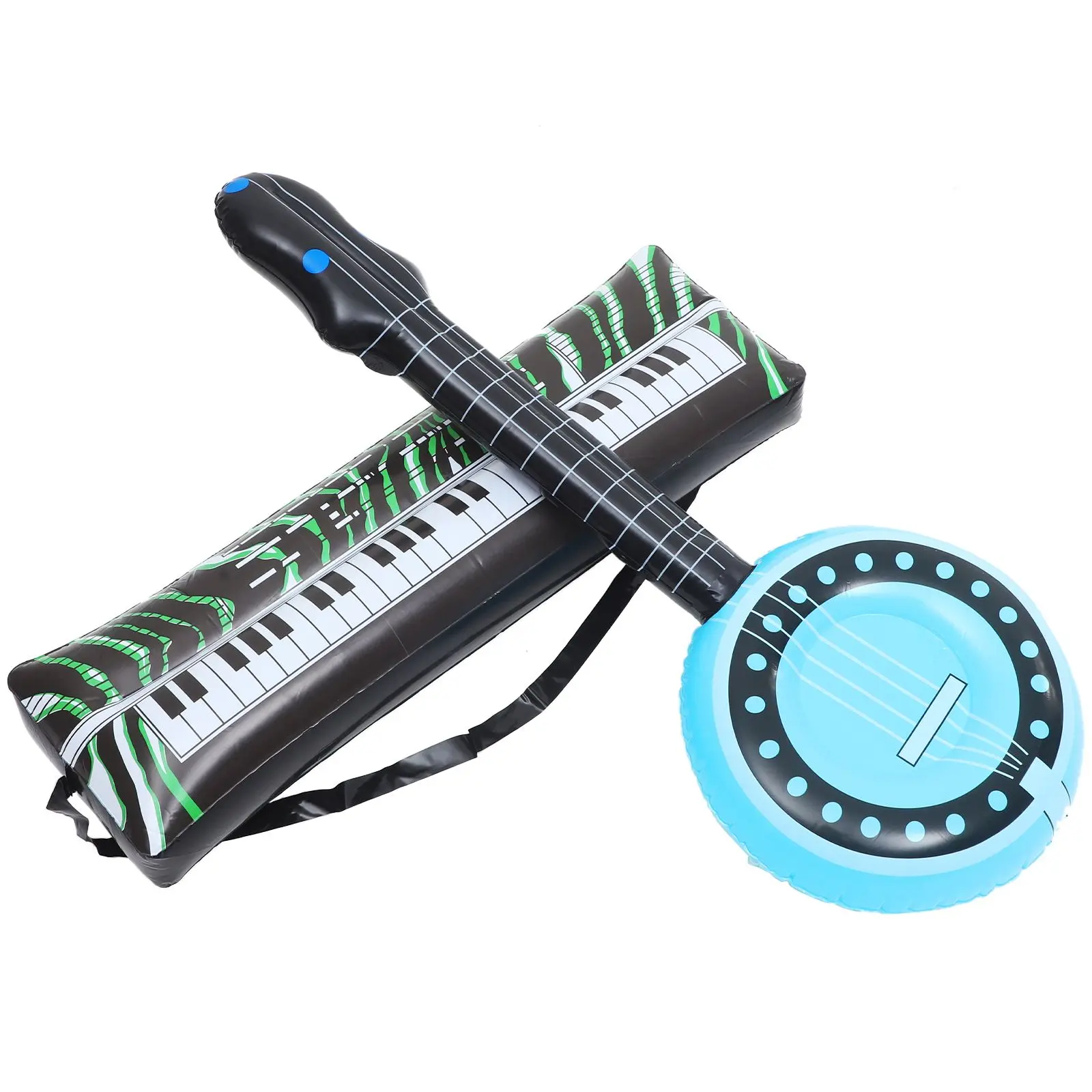 

2Pcs 60CM Piano 70CM Banjo Inflatable Toys PVC Instrument Party Props Christmas Halloween Gifts Musical Plaything