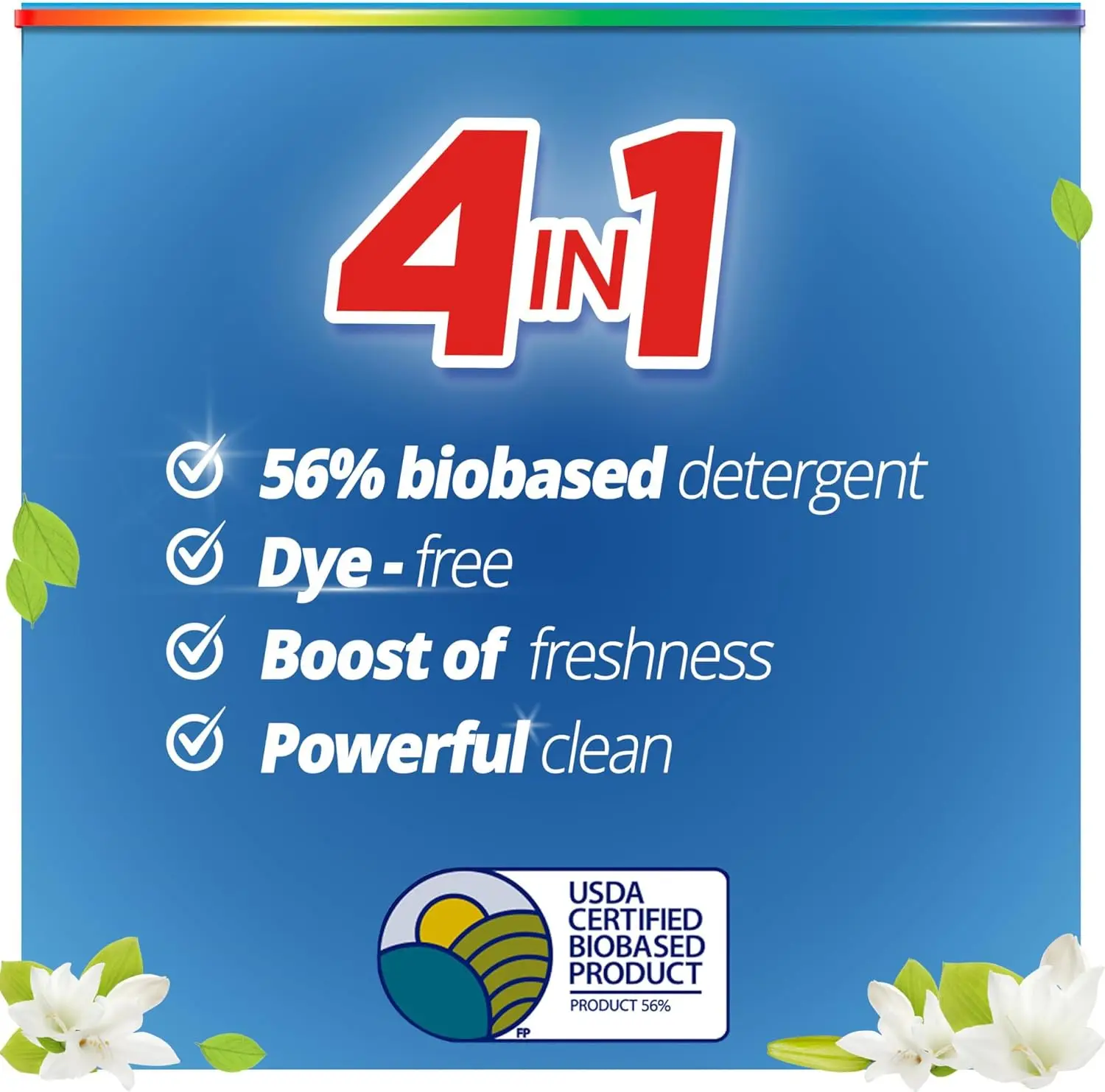 Natural Elements Fresh Lilies & Linen Liquid Detergent, 82.5 oz, 165 Loads, Ultra-Concentrated, Dye-Free, USDA Certified Biobase - view 2
