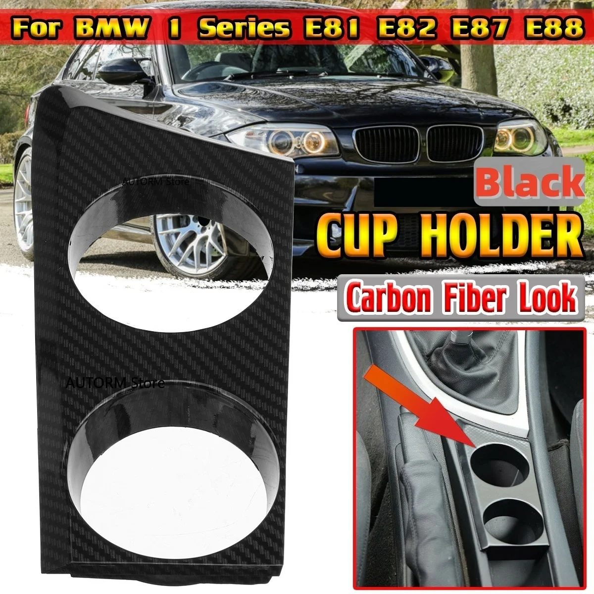 

Drink Cup Holder For BMW E81 E82 E87 E88 1 Series 2004-2011 LHD Center Console Cup Holder Panel Trim Cover