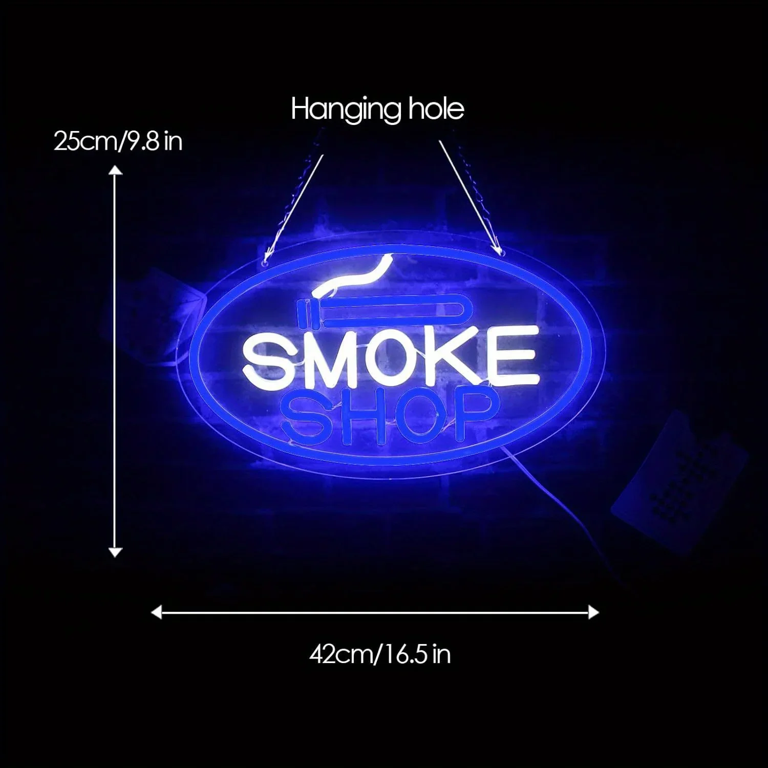 Smoke Shop Neon Sign USB Powered for Room Decor Dimmable LED Neon Light for Smoke Store Game Room Bar Pub Man Cave Wall Decor