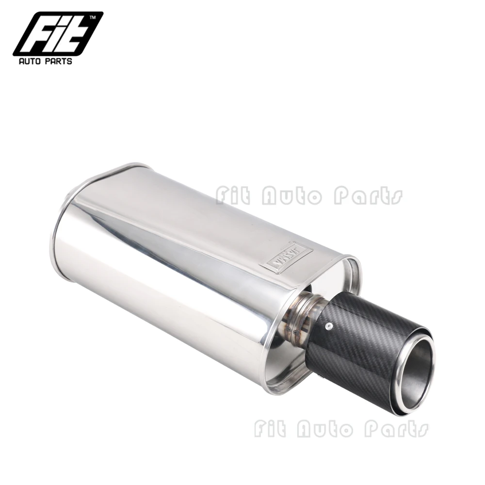 Universele Auto Uitlaatdemper Rvs Silencer 2.5 "tot 4" Prestaties Upgrade Uitlaat Ovale Uitlaten