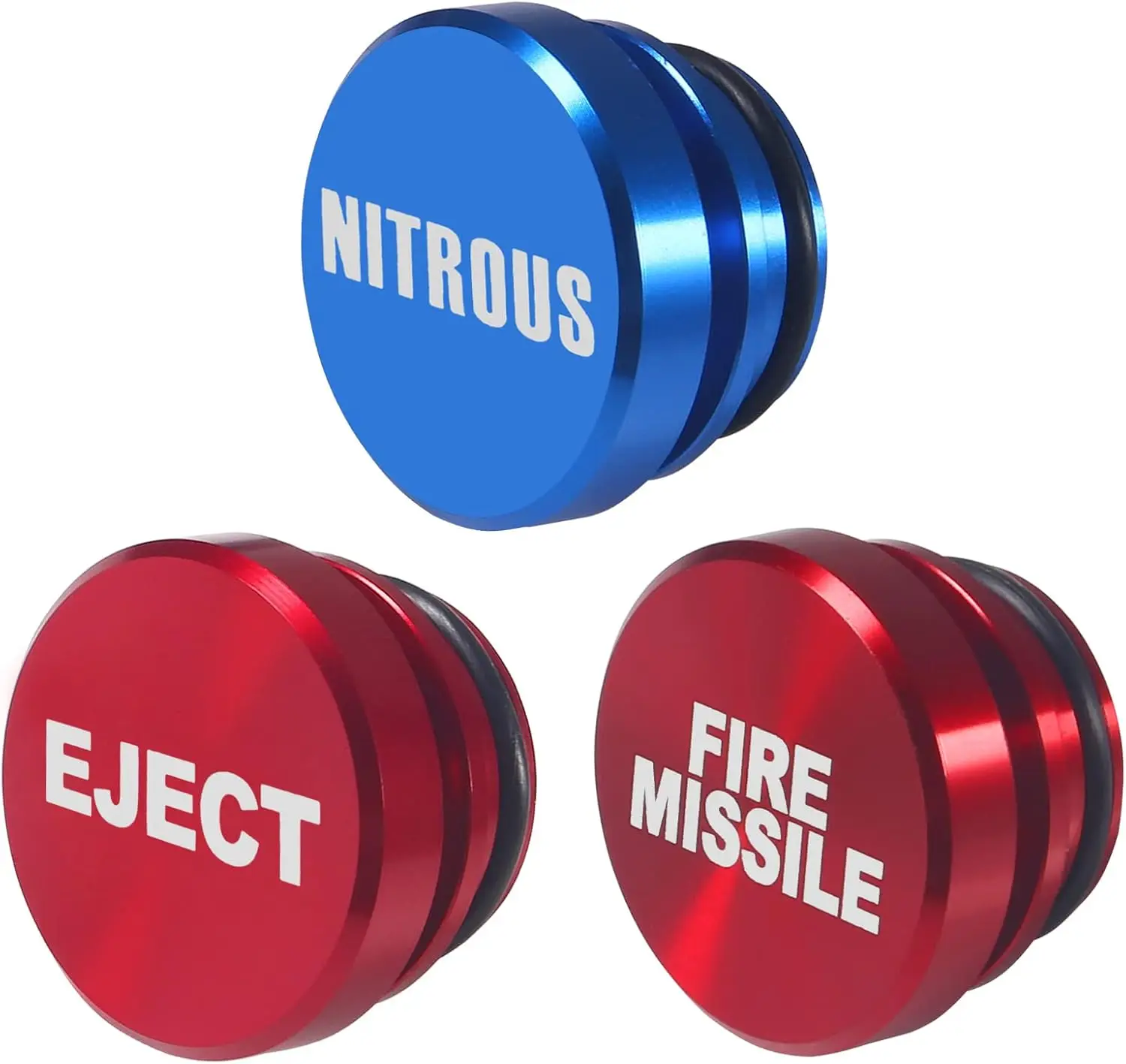 3 Pieces Aluminum Dustproof Plug Billet Button Plugs, Standard 12-Volt Replacement Accessories, Car Novelty Button Lighter Anodized Aluminum Car Decoration Fits Most Automotive Vehicles