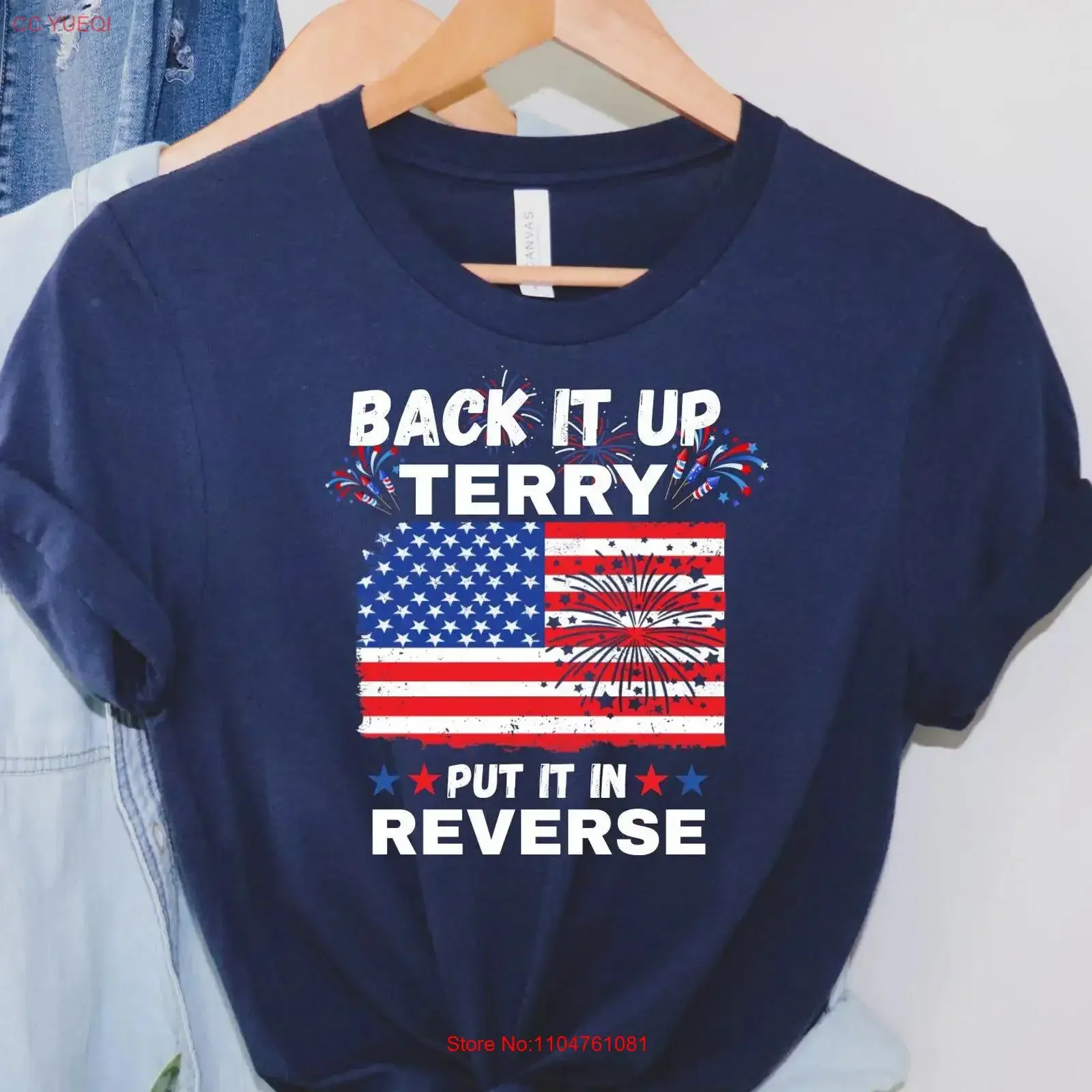 Back it up Terry T Shirt Funny 4th of July Independence Day Firework vintage Washed Soft streetwear Breathable Slightly homme