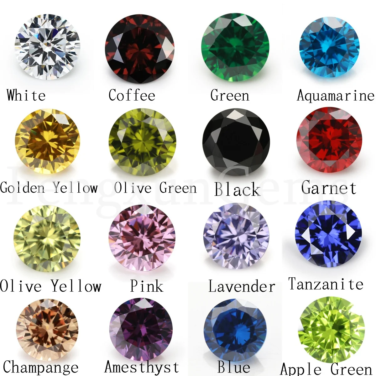 1.0~12mm 5A Cubic Zirconia Stone Multicolor Round Shape Brilliant Cut Loose CZ Stones Synthetic Gems Beads For Jewelry  AAAAA