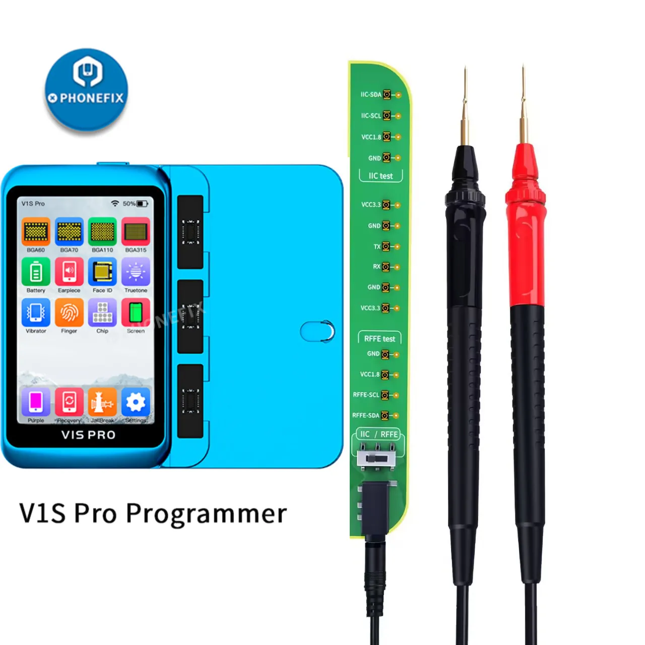 JC JCID V1SE/V1S PRO Bus Detection Board Dual function of RFFE+IIC Detection Adaptor Rapidly Identify the fault location Repair