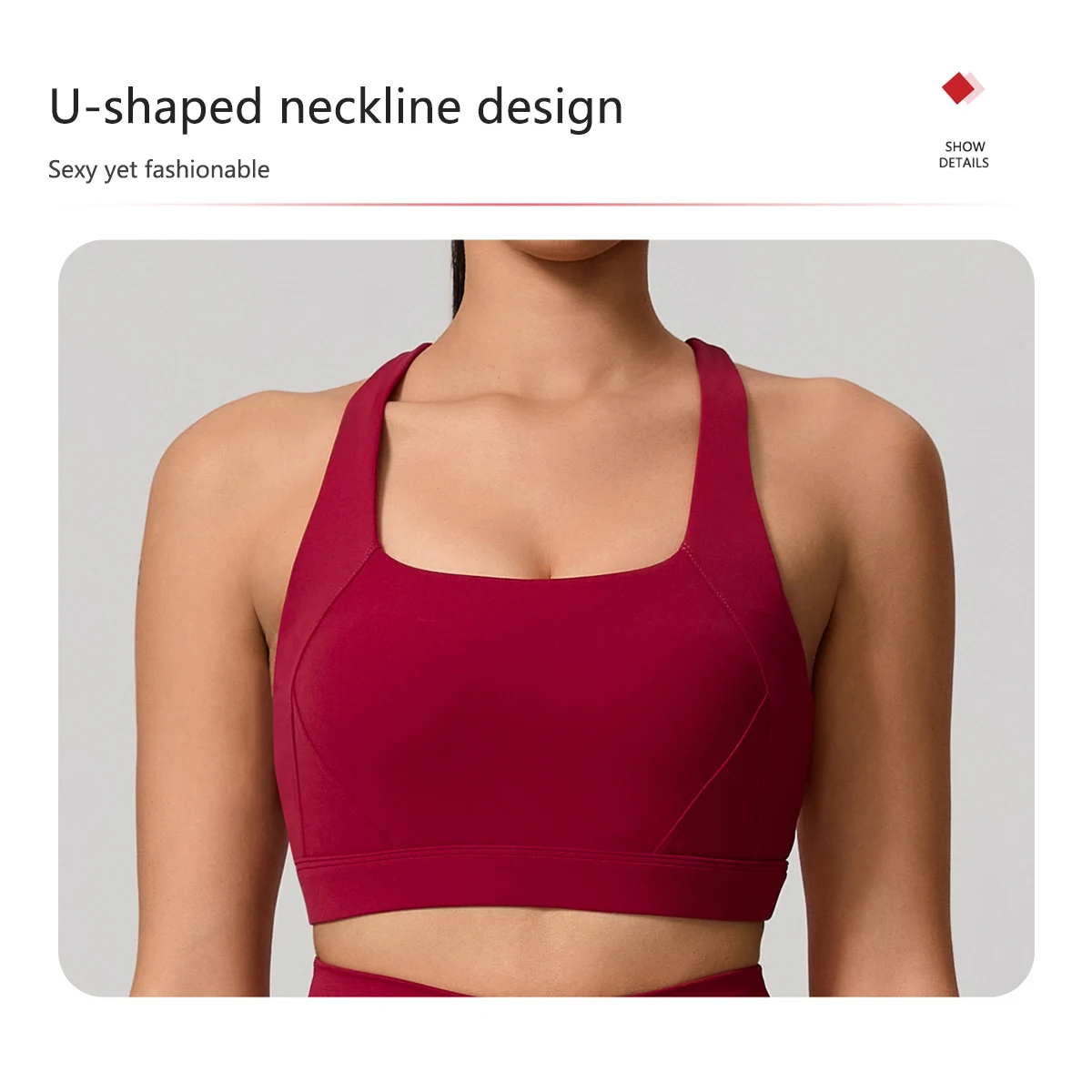 Hearuisavy Damen Yoga-Set mit Rückenfreiem Sport-BH und Hochtaillierter Leggings, 2-teiliges Workout-Outfit für Fitness, Laufen und Training – Detail 6