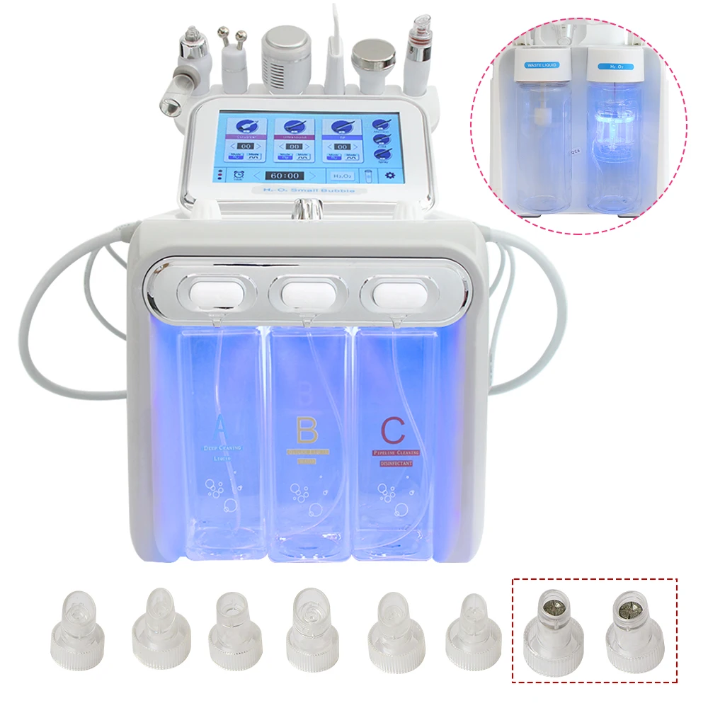 Aggiorna H2O2 Acqua Ossigeno Macchina per il viso Hydra Aqua Pulizia profonda Cura della pelle Dispositivo 6 in 1 Jet Peel Idrodermoabrasione Spa Strumenti