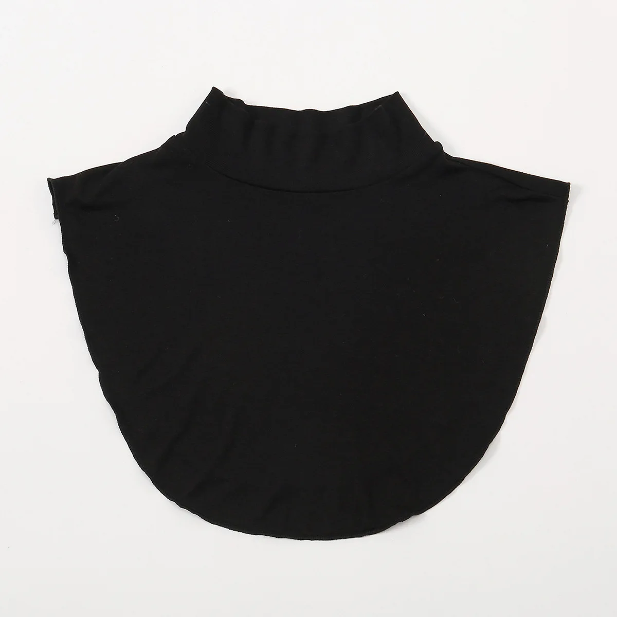 وشاح دافئ صديق للبشرة لحماية الرقبة بلون سادة وياقة وهمية من القطن المرسيريزد متعددة الاستخدامات بالإضافة إلى مجموعة من الياقة المزيفة المطوية #5