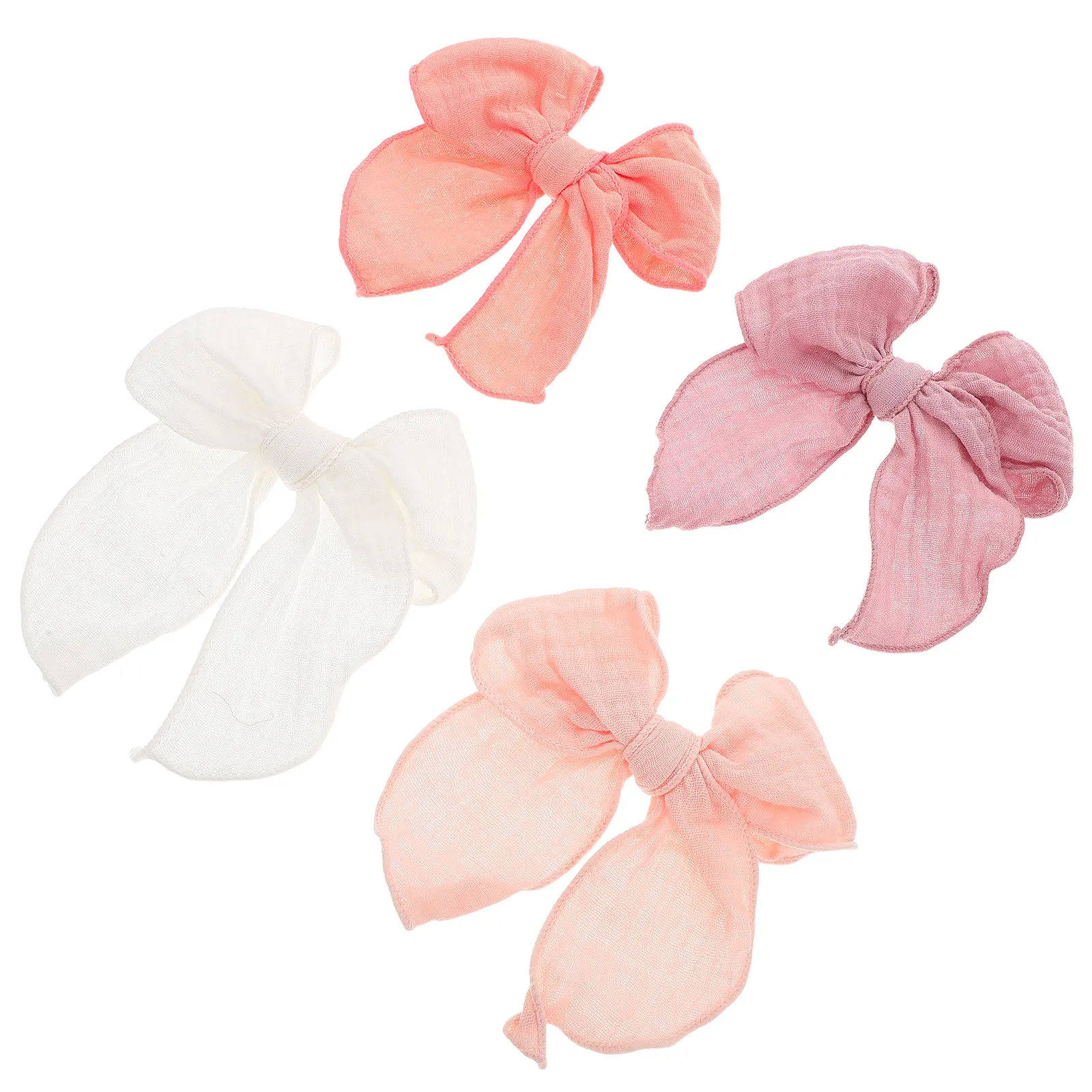 

Набор из 4 заколок для волос с бантиками: милые текстурированные бантики для девочек, малышей и женщин, для повседневного использования, школы и особых случаев