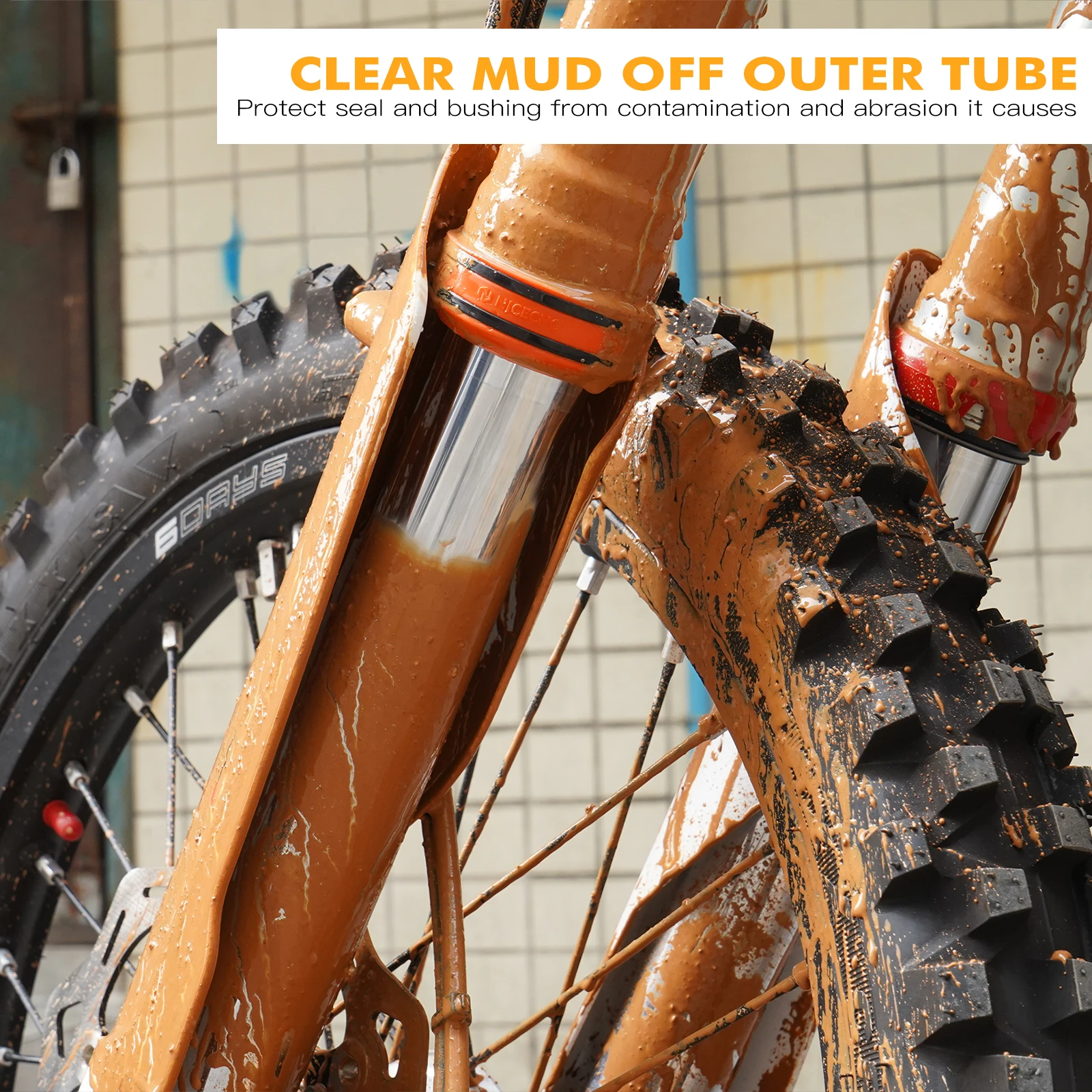 

6" Front Fork Sock Guard Fork Mud Scraper Kit for KTM EXC TPI EXCF SX XC XCW 300 250 450 530 04-24 For Husqvarna Husaberg Sherco