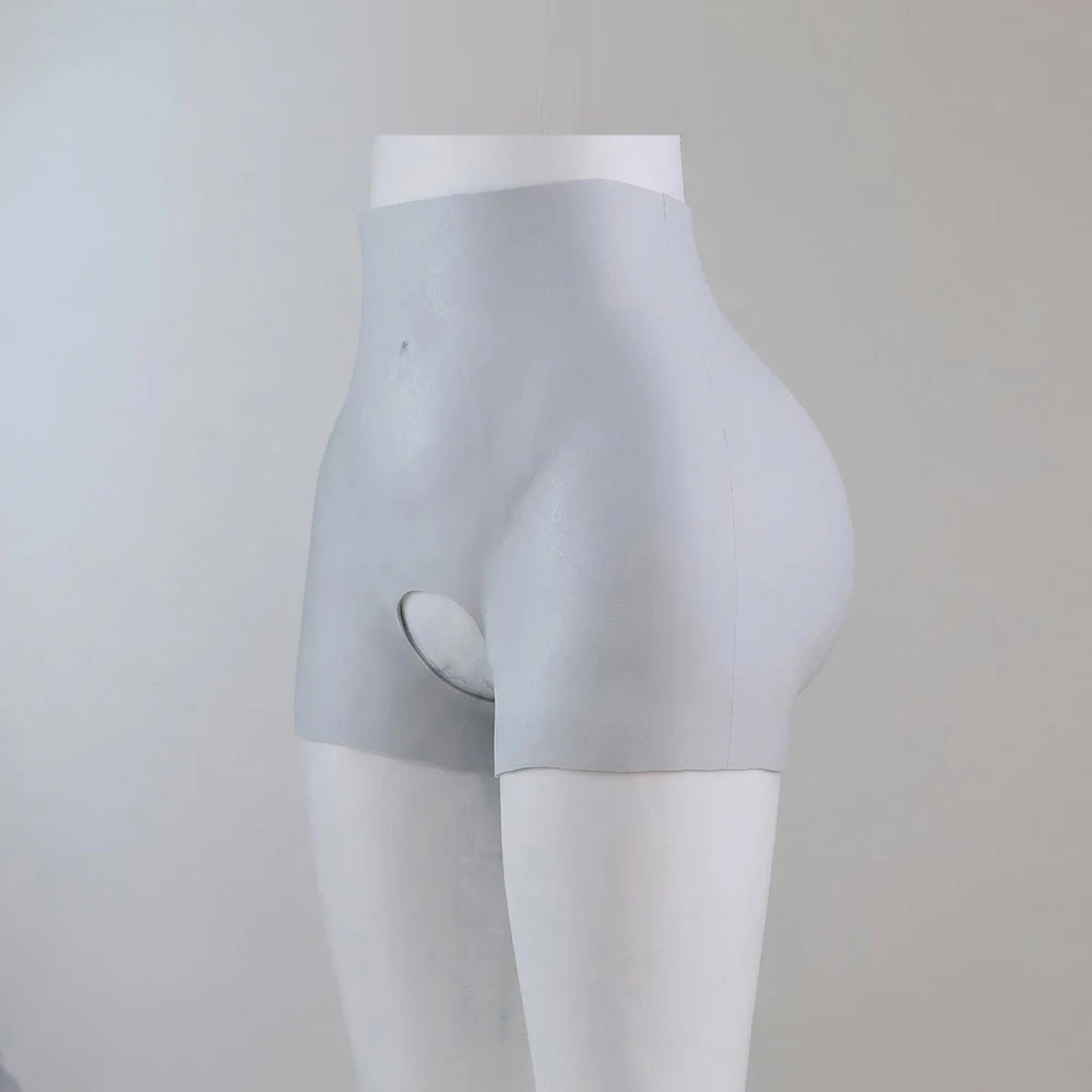 MUSIC POET Silicone Hip Enhancer Pants Open Crotch Fake Butt Pads Booty Lifter Shaping Sexy Crossdresser Cosplay Underwear