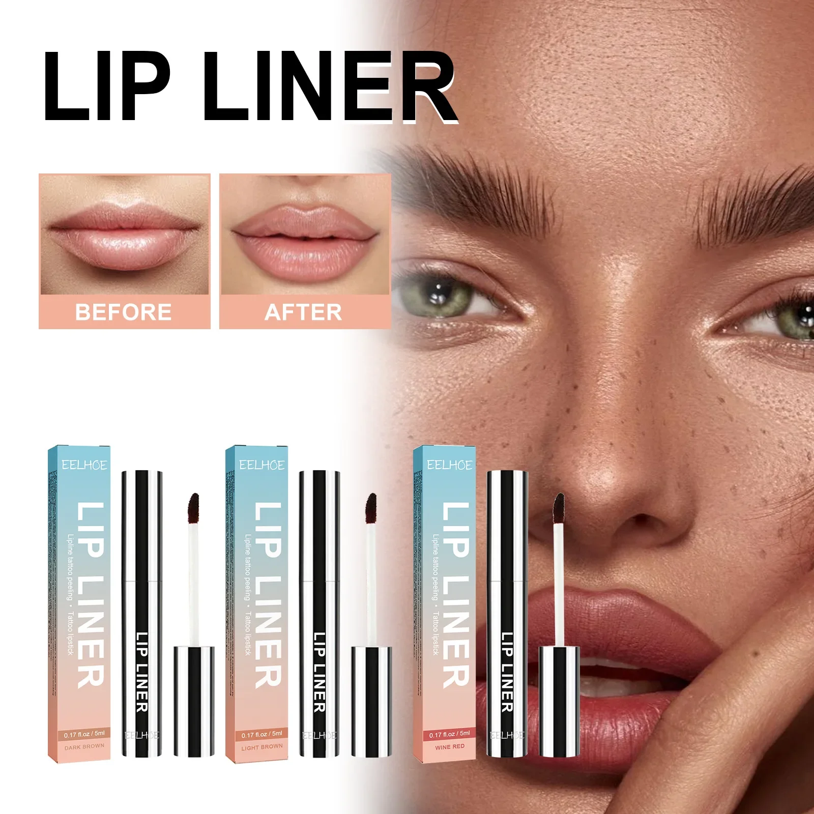 3 สีอวบลิปกลอสกันน้ํายาวนานเซ็กซี่สีแดง Liquid Matte Tint Velvet Lip Color Peel Lip Line Tattoo แต่งหน้า