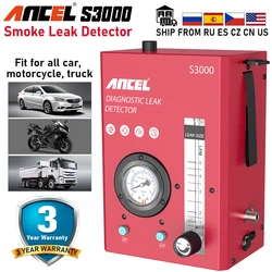 Ancel S3000 Car Smoke Leak Detector Motorcycles Car Sealing Test Car Pipe Smoke Leak Detector Analyzer Diagnostic Tools