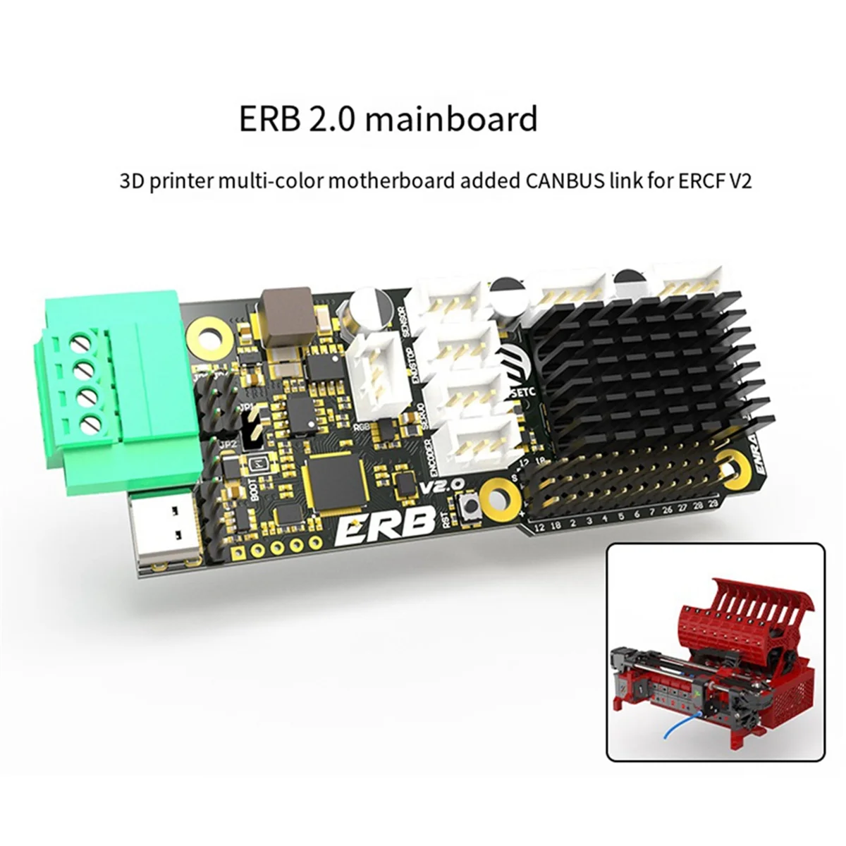 ERB V2.0 Mother Board Based on RP2040 TMC2209 Drivers with CANBUS Interface for Voron ERCF V2.0 Enraged Rabbit Feeder  -T44C