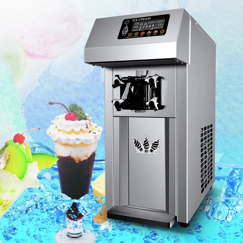 

Mini household ice cream machine single head soft ice cream machine stainless steel high quality soft ice cream maker