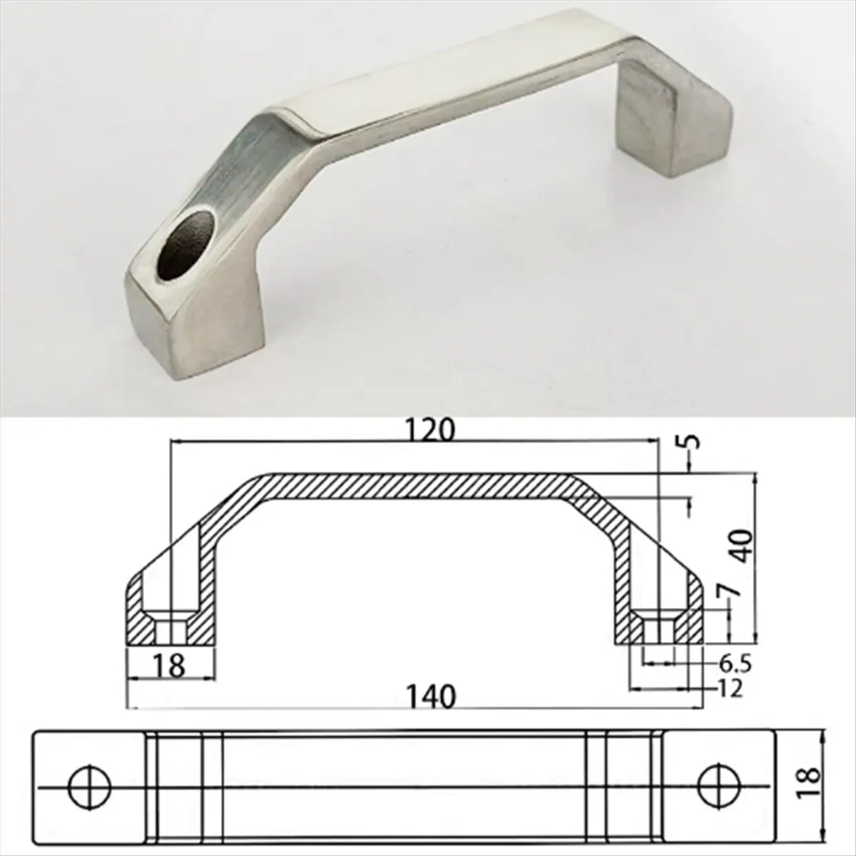Rank! LS520Stainless Steel Square U-Shaped Handle LS06 Cabinet Drawer Equipment Drawer Handle